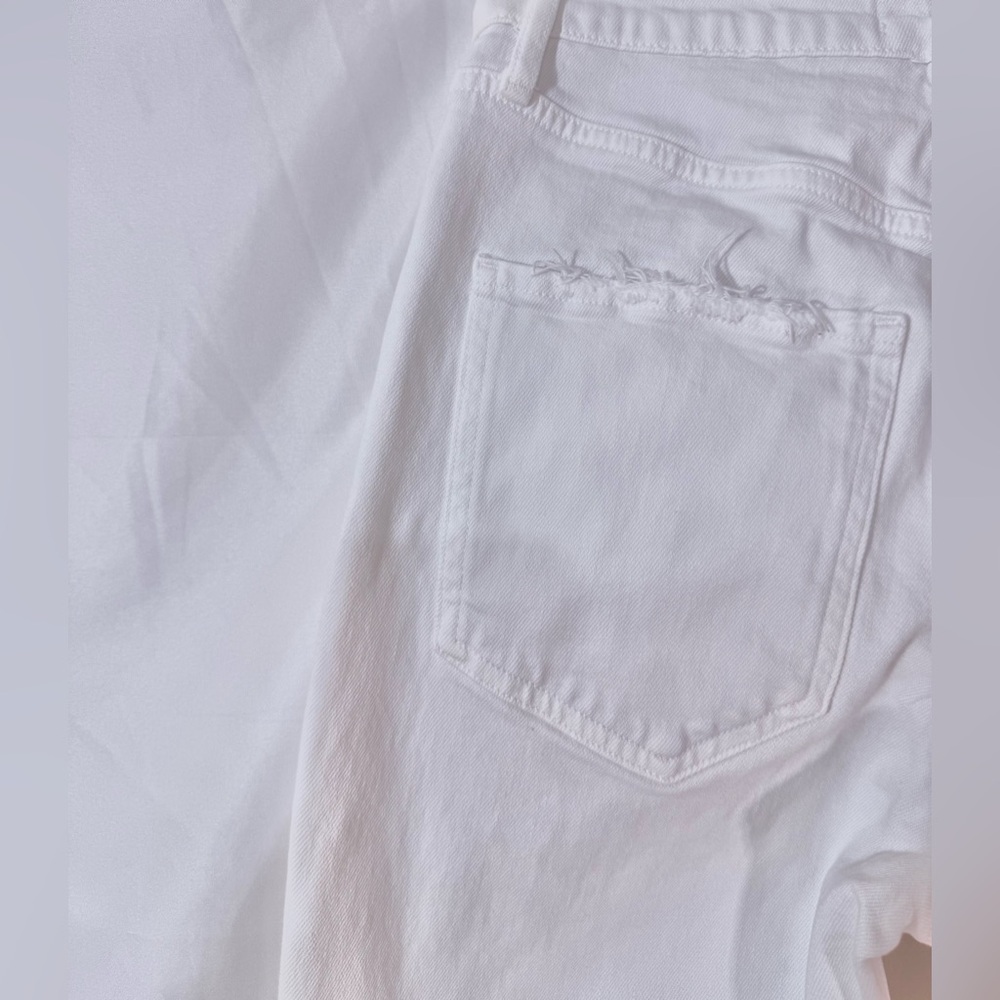 Agolde Riley Long High Rise Straight Leg Jeans With Raw Hem In Sour Cream Color - Picture 11 of 16
